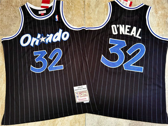 2020 Orlando Magic #32 Shaquille O'neal 1994-95 Black Hardwood Classics Soul AU Throwback Jersey