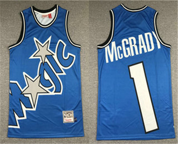 2020 Orlando Magic #1 Tracy McGrady Blue Big Face Mitchell Ness Hardwood Classics Soul Swingman Thro