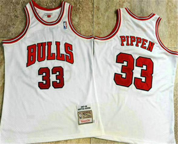 2020 Chicago Bulls #33 Scottie Pippen 1997-98 White Hardwood Classics Soul AU Throwback Jersey