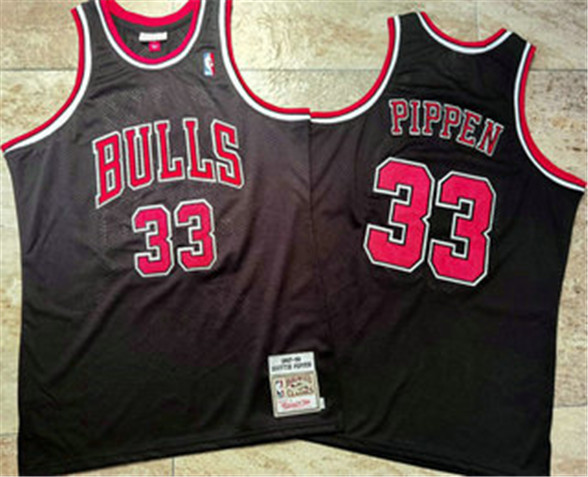 2020 Chicago Bulls #33 Scottie Pippen 1997-98 Black Hardwood Classics Soul AU Throwback Jersey