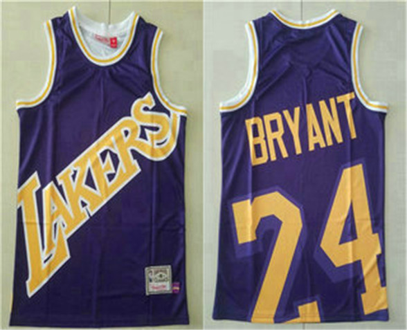 2020 Los Angeles Lakers #24 Kobe Bryant Purple Big Face Mitchell Ness Hardwood Classics Soul Swingma
