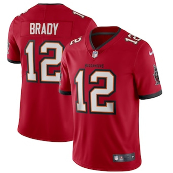 2020 Tampa Bay Buccaneers #12 Tom Brady Red Vapor Untouchable Stitched NFL Limited Jersey