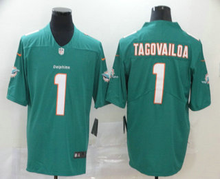2020 Miami Dolphins #1 Tua Tagovailoa Green Vapor Untouchable Stitched NFL Limited Jersey