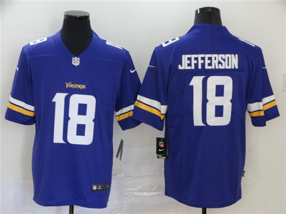 2020 Minnesota Vikings #18 Justin Jefferson Purple Vapor Untouchable Stitched NFL Limited Jersey