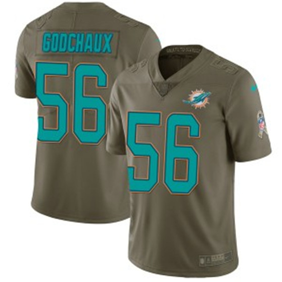 2020 Miami Dolphins #56 Davon Godchaux Limited Green 2017 Salute to Service Jersey