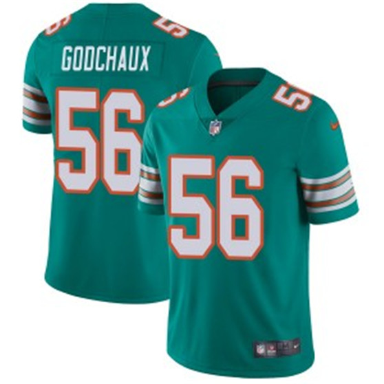 2020 Miami Dolphins #56 Davon Godchaux Limited Aqua Alternate Vapor Untouchable Jersey
