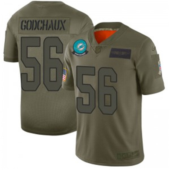 2020 Miami Dolphins #56 Davon Godchaux Limited Camo 2019 Salute to Service Jersey
