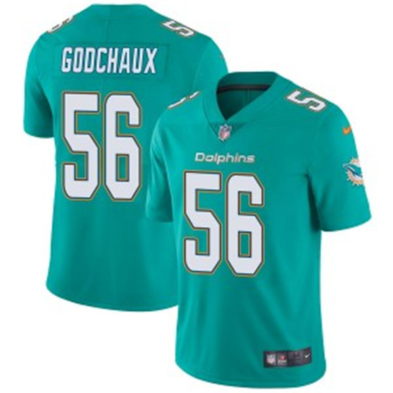 2020 Miami Dolphins #56 Davon Godchaux Limited Aqua Team Color Vapor Untouchable Jersey