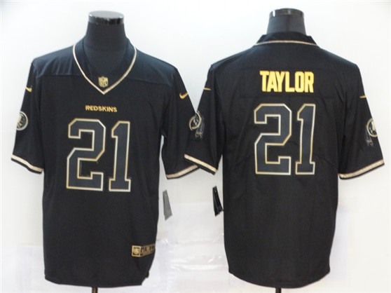 2020 Washington Redskins #21 Sean Taylor Black 100th Season Golden Edition Jersey