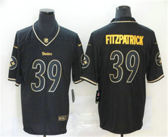 2020 Pittsburgh Steelers #39 Minkah Fitzpatrick Black 100th Season Golden Edition Jersey