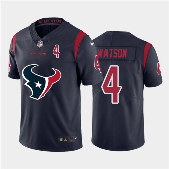 2020 Texans #4 Deshaun Watson Navy Team Big Logo Number Color Rush Limited Jersey