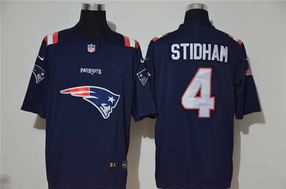 2020 New England Patriots #4 Jarrett Stidham Navy Blue 2020 Team Logo Vapor Untouchable Stitched NFL