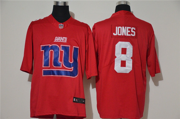2020 New York Giants #8 Daniel Jones Red Big Logo Vapor Untouchable Stitched NFL Nike Fashion Limite