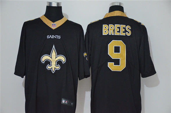 2020 New Orleans Saints #9 Drew Brees Black Big Logo Vapor Untouchable Stitched NFL Nike Fashion Lim