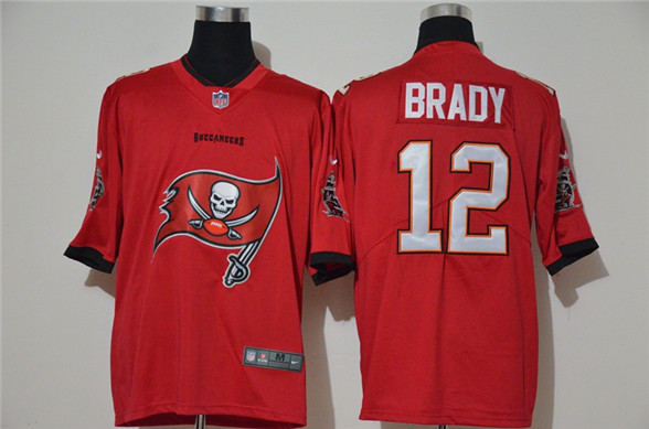 2020 Tampa Bay Buccaneers #12 Tom Brady Red Big Logo Vapor Untouchable Stitched NFL Nike Fashion Lim