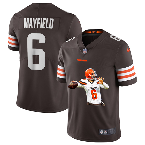 2020 Cleveland Browns #6 Baker Mayfield Brown Brown Player Portrait Edition Vapor Untouchable Stitch