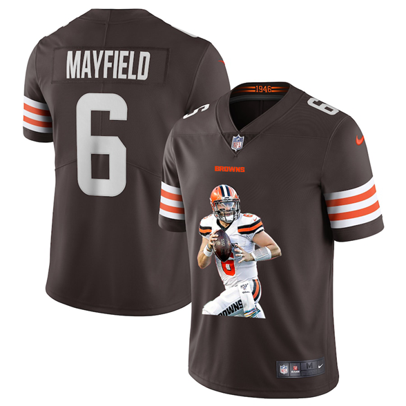 2020 Cleveland Browns #6 Baker Mayfield Brown Brown Player Portrait Edition Vapor Untouchable Stitch