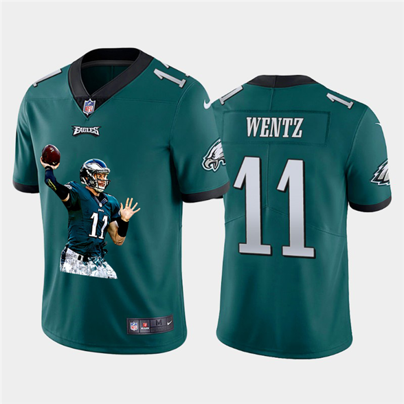 2020 Philadelphia Eagles #11 Carson Wentz Midnight Green Player Portrait Edition Vapor Untouchable S