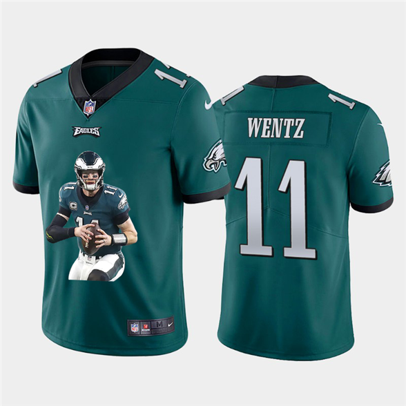 2020 Philadelphia Eagles #11 Carson Wentz Midnight Green Player Portrait Edition Vapor Untouchable S
