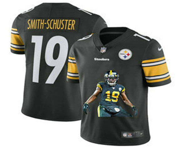 2020 Pittsburgh Steelers #19 JuJu Smith-Schuster Black Player Portrait Edition Vapor Untouchable Sti