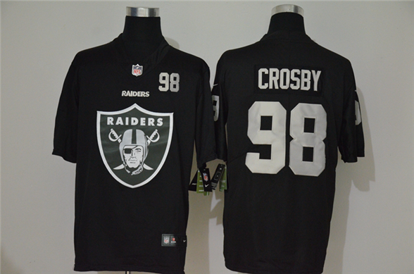 2020 Las Vegas Raiders #98 Maxx Crosby Black Big Logo Number Vapor Untouchable Stitched NFL Nike Fas