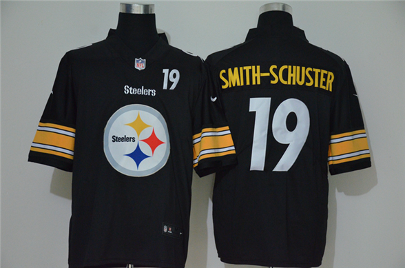 2020 Pittsburgh Steelers #19 JuJu Smith-Schuster Black Big Logo Number Vapor Untouchable Stitched NF