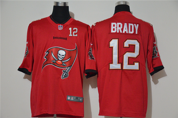 2020 Tampa Bay Buccaneers #12 Tom Brady Red Big Logo Number Vapor Untouchable Stitched NFL Nike Fash