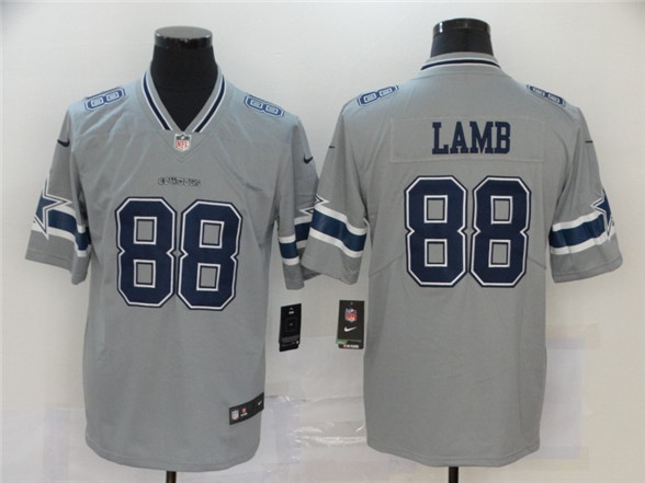 2020 Dallas Cowboys #88 CeeDee Lamb Grey Inverted Legend Stitched NFL Nike Limited Jersey