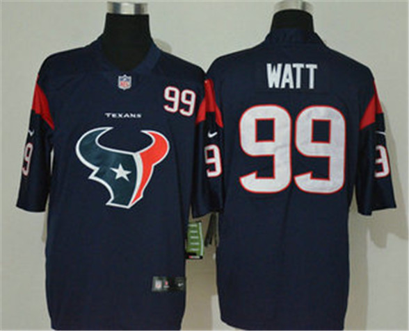 2020 Houston Texans #99 J.J. Watt Nav Blue NEW Team Logo Number Vapor Untouchable Stitched NFL Nike