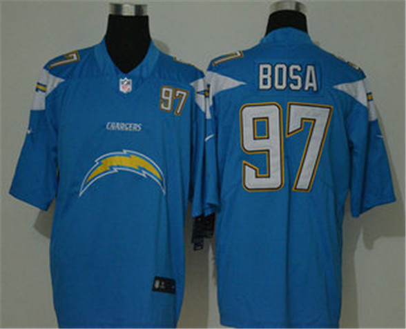 2020 Los Angeles Chargers #97 Joey Bosa Light Blue Big Logo Number Vapor Untouchable Stitched NFL Ni