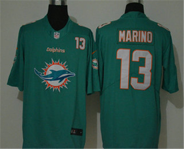 2020 Miami Dolphins #13 Dan Marino Green Big Logo Number Vapor Untouchable Stitched NFL Nike Fashion
