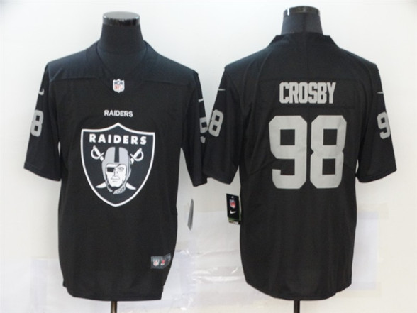 2020 Las Vegas Raiders #98 Maxx Crosby Black Big Logo Vapor Untouchable Stitched NFL Nike Fashion Li
