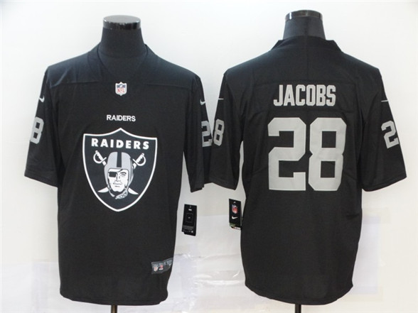 2020 Las Vegas Raiders #28 Josh Jacobs Black Big Logo Vapor Untouchable Stitched NFL Nike Fashion Li