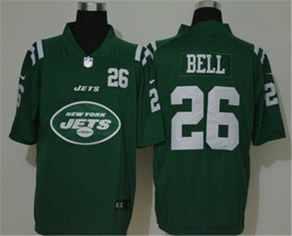 2020 New York Jets #26 Le'Veon Bell Green Big Logo Number Vapor Untouchable Stitched NFL Nike Fashio