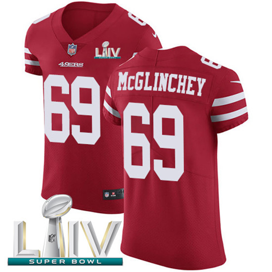 2020 Nike 49ers #69 Mike McGlinchey Red Super Bowl LIV Team Color Men's Stitched NFL Vapor Untouchab