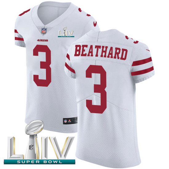2020 Nike 49ers #3 C.J. Beathard White Super Bowl LIV Men's Stitched NFL Vapor Untouchable Elite Jer