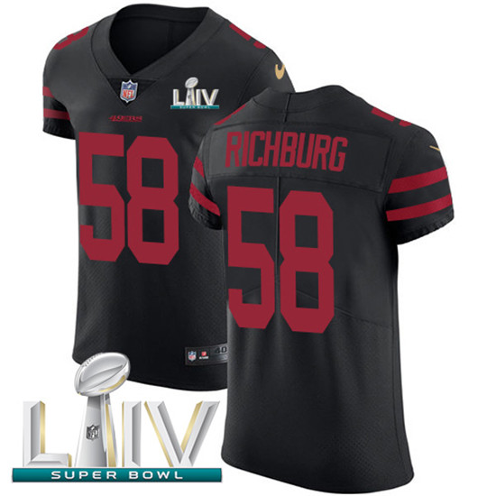 2020 Nike 49ers #58 Weston Richburg Black Super Bowl LIV Alternate Men's Stitched NFL Vapor Untoucha
