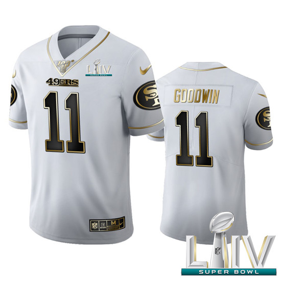 2020 San Francisco 49ers #11 Marquise Goodwin Men's Nike White Golden Super Bowl LIV Edition Vapor L