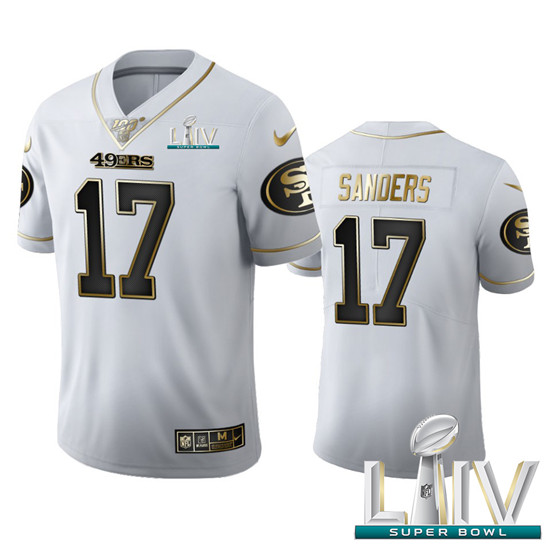 2020 San Francisco 49ers #17 Emmanuel Sanders Men's Nike White Golden Super Bowl LIV Edition Vapor L