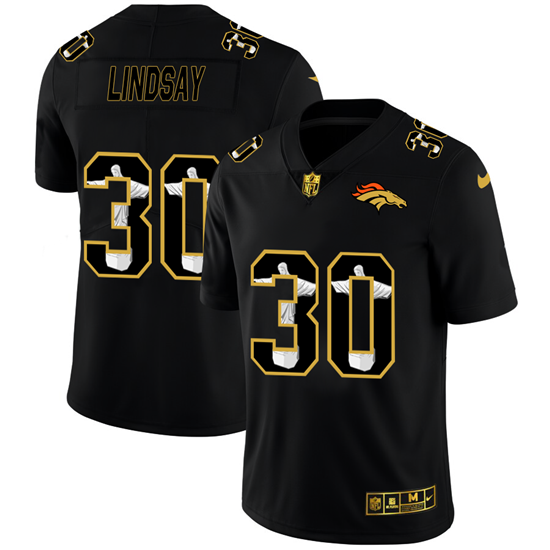 2020 Denver Broncos #30 Phillip Lindsay Men's Nike Carbon Black Vapor Cristo Redentor Limited NFL Je