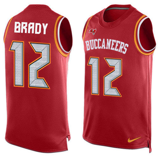 2020 Nike Buccaneers #12 Tom Brady Red Team Color Men's Stitched NFL Limited Tank Top Jersey