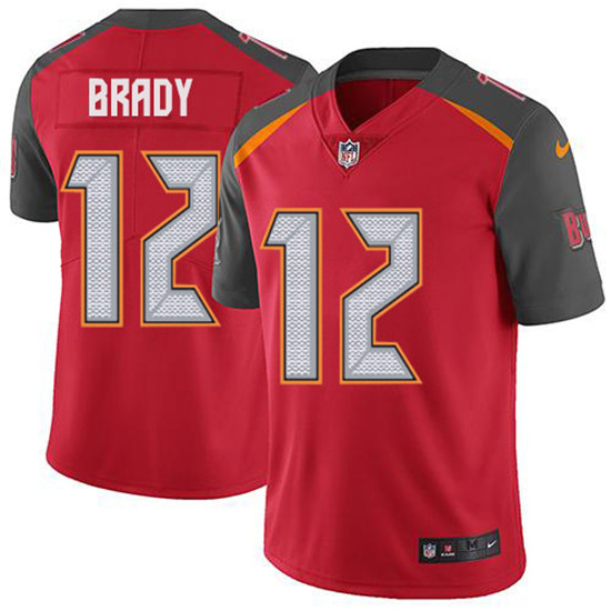 2020 Nike Buccaneers #12 Tom Brady Red Team Color Men's Stitched NFL Vapor Untouchable Limited Jerse