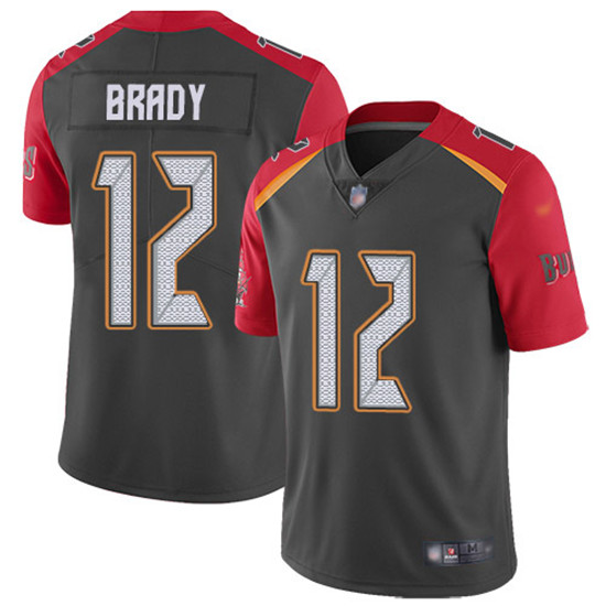 2020 Nike Buccaneers #12 Tom Brady Gray Men's Stitched NFL Limited Inverted Legend Jersey