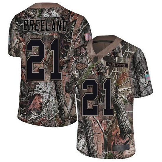2020 Nike Chiefs #21 Bashaud Breeland Camo Men's Stitched NFL Limited Rush Realtree Jersey