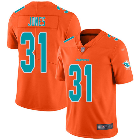 2020 Nike Dolphins #31 Byron Jones Orange Men's Stitched NFL Limited Inverted Legend Jersey