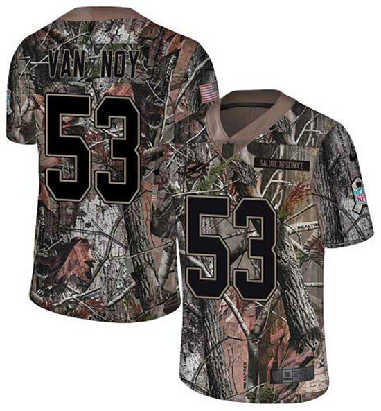 2020 Nike Dolphins #53 Kyle Van Noy Camo Men's Stitched NFL Limited Rush Realtree Jersey