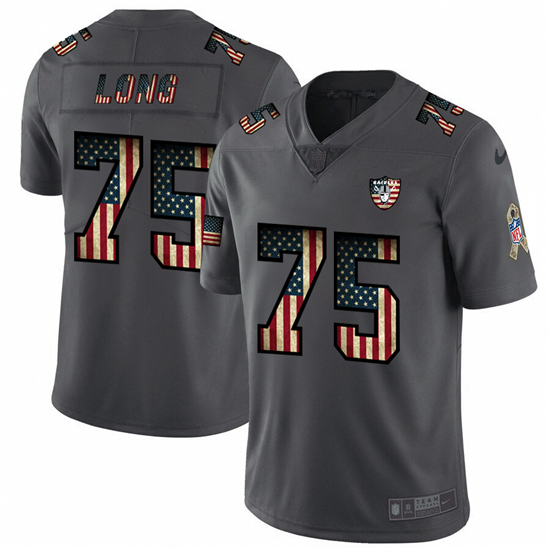 2020 Nike Raiders #75 Howie Long 2018 Salute To Service Retro USA Flag Limited NFL Jersey