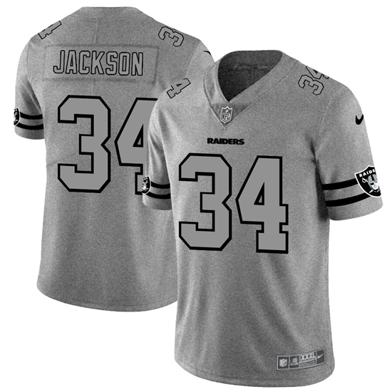2020 Las Vegas Raiders #34 Bo Jackson Men's Nike Gray Gridiron II Vapor Untouchable Limited NFL Jers
