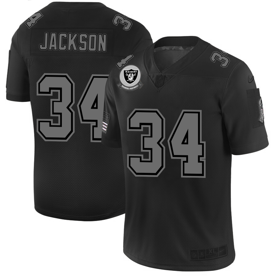 2020 Raiders #34 Bo Jackson Men's Nike Black 2019 Salute to Service Limited Stitched NFL Jersey
