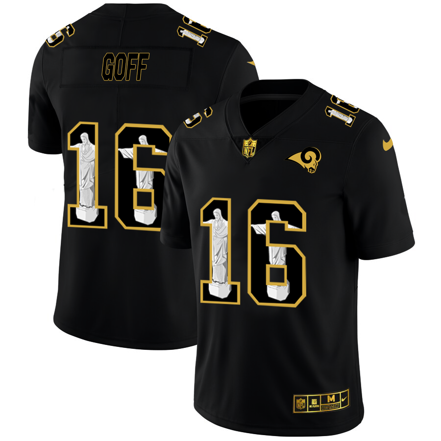 2020 Los Angeles Rams #16 Jared Goff Men's Nike Carbon Black Vapor Cristo Redentor Limited NFL Jerse